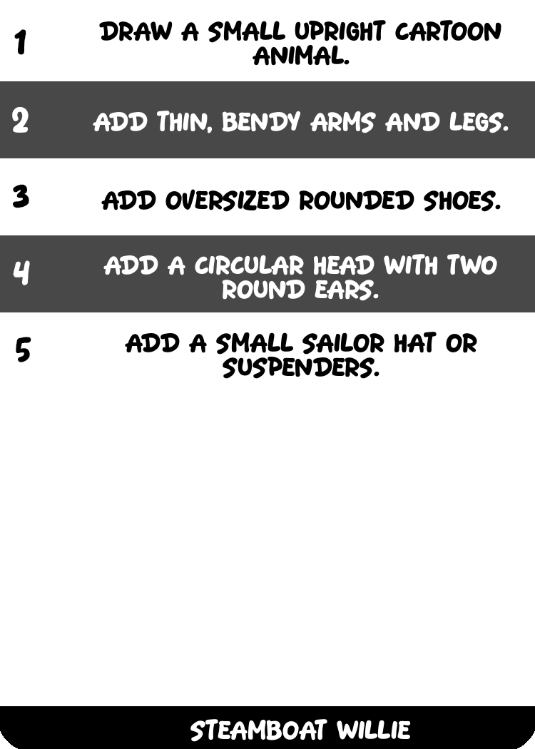 Example character card: Steamboat Willie
